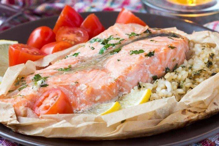 Trout with Rice in the Oven