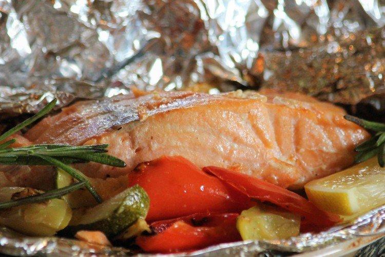 Trout with Vegetables in the Oven