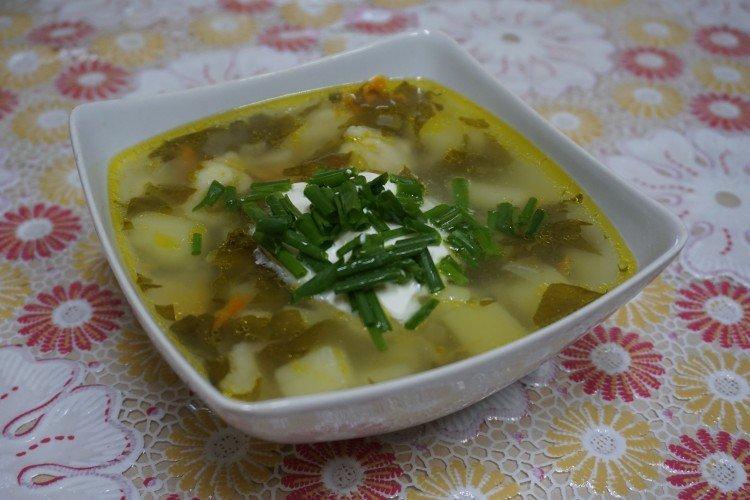 Sauerampfersuppe mit Ei und Klößchen