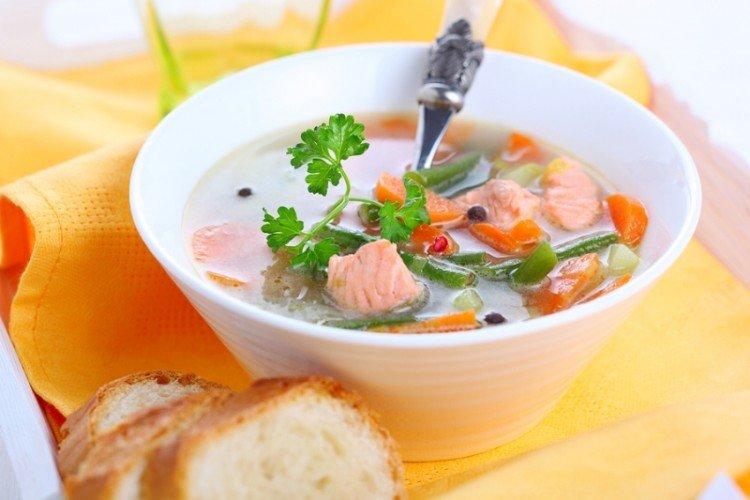 Vegetable Soup with Trout