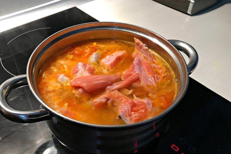 Trout Soup with Eggplant