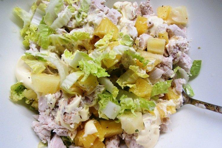 Chicken, Cabbage, and Pineapple Salad