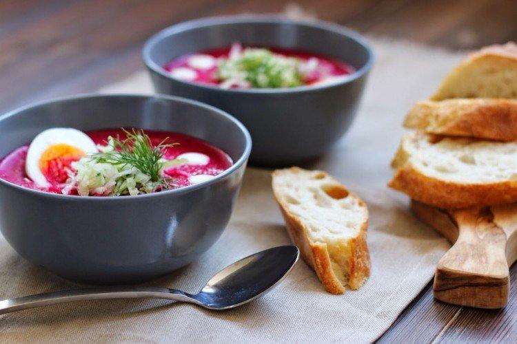 Cold Borscht with Chicken