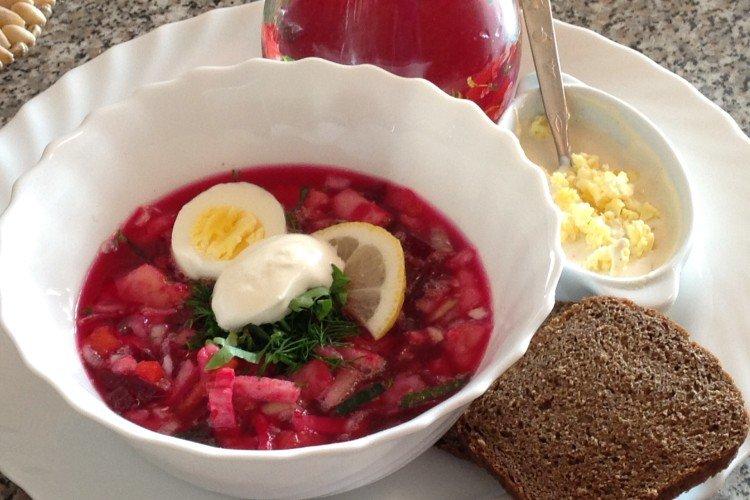 Cold Borscht with Meat