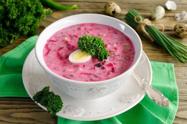Cold Borscht with Cucumbers