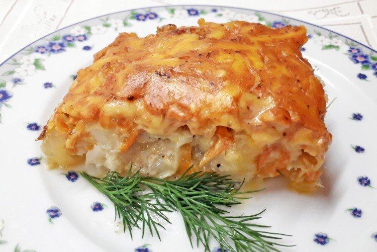 Pescado asado con queso al horno