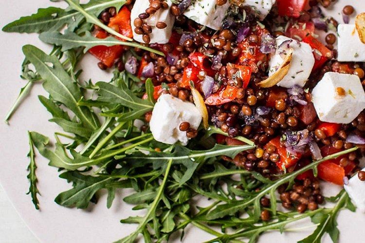 Feta, Arugula, and Lentil Salad