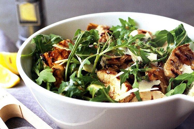 Warm Arugula, Chicken, and Avocado Salad