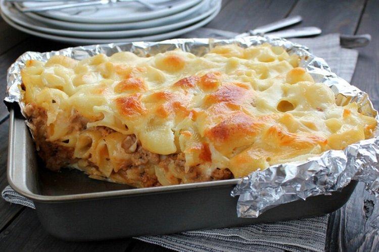 Chicken, Pasta, and Cheese Bake