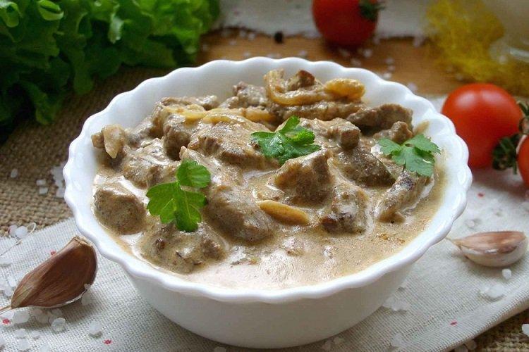 Pork Stroganoff with Processed Cheese