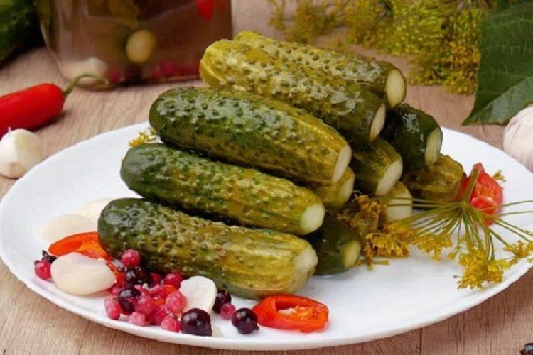 Lightly Salted Cucumbers with Honey and Adyghe Salt