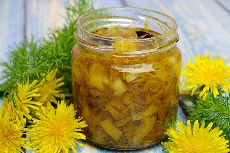 Mermelada de diente de león con jengibre