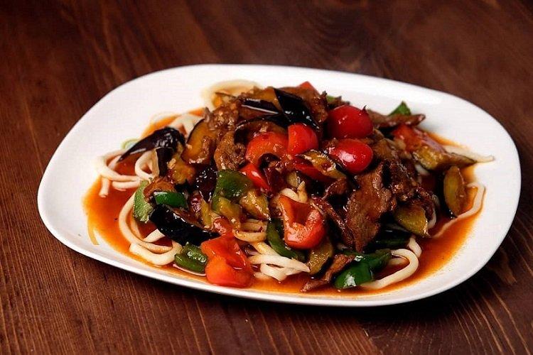 Lagman with Eggplant and Beef