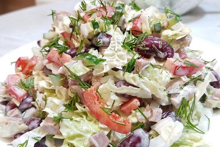 Napa Cabbage and Red Bean Salad