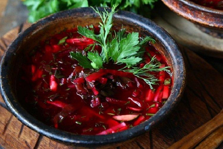 Cold Beetroot Soup with Beef