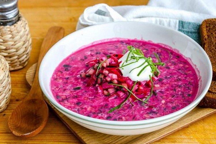 Cold Beetroot Soup with Bread Kvass