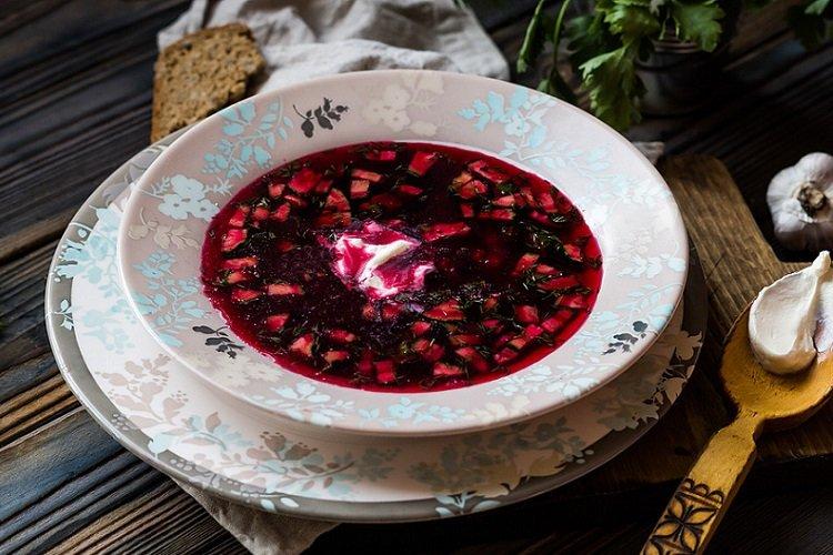 Cold Beetroot Soup with Radishes