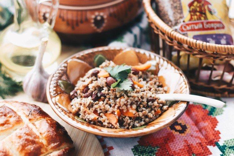 Gachas de trigo sarraceno con frijoles