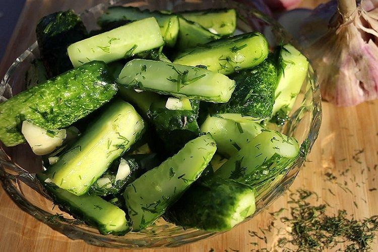 Leicht gesalzene Gurken im Beutel in 30 Minuten