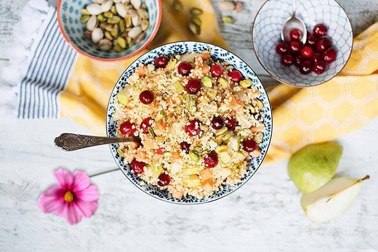 Millet Porridge with Nuts, Berries, and Fruits