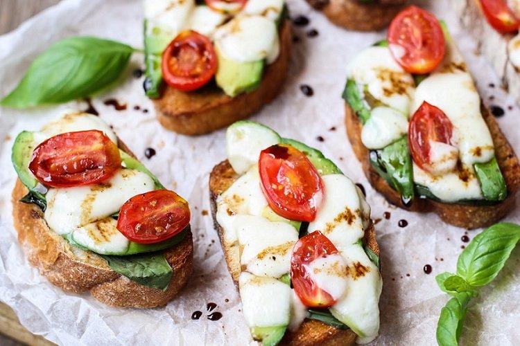 Bruschetta with Mozzarella and Tomatoes