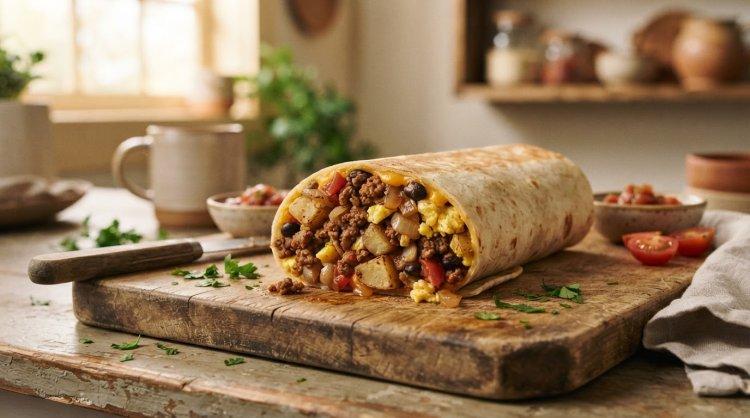 Burrito mit Hackfleisch und Kartoffeln