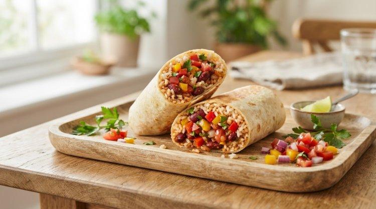 Burrito mit Reis und Gemüse