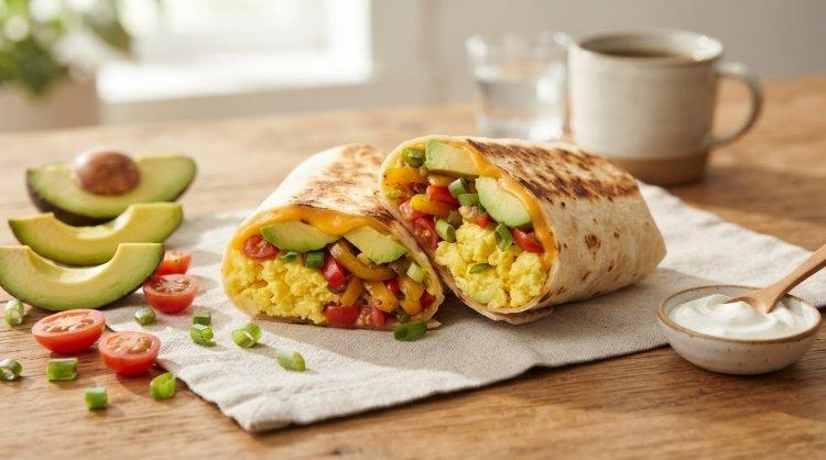 Burrito mit Avocado und Rührei