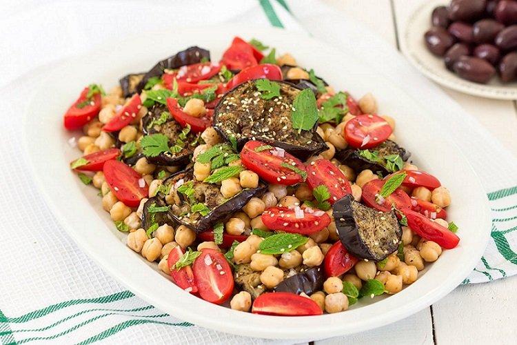 Eggplant and Chickpea Salad