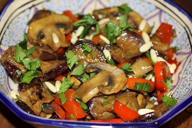 Eggplant and Mushroom Salad