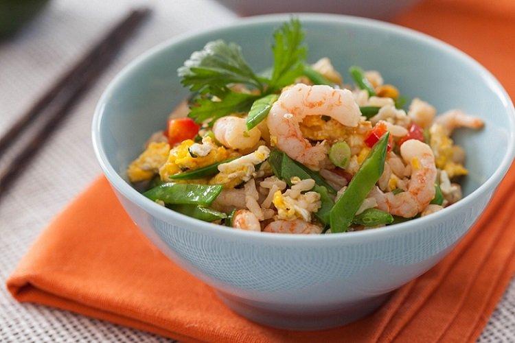 Rice Porridge with Vegetables and Shrimp