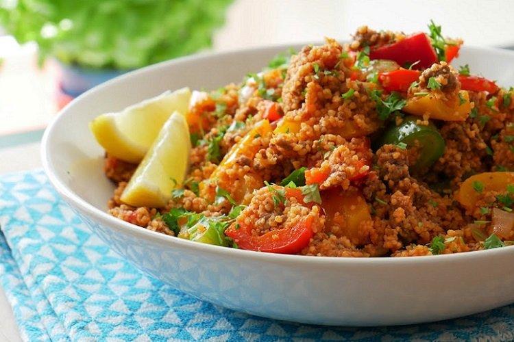 Gachas de trigo con verduras