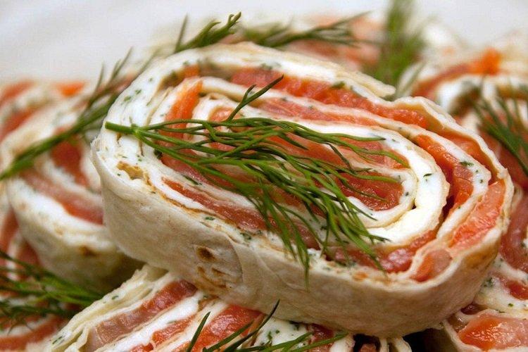 Lavash mit Rotfisch und Frischkäse