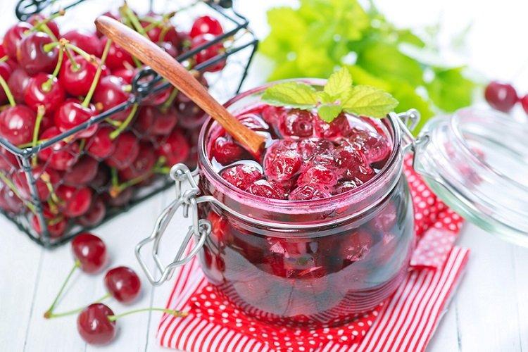 Mermelada de cereza y menta