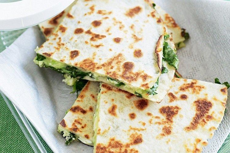Tortillas de Queso con Requesón y Espinacas