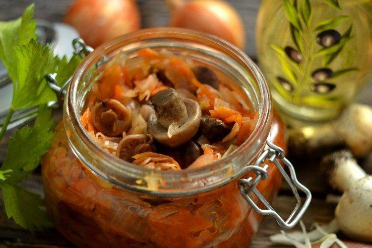 Ensalada de champiñones para el invierno