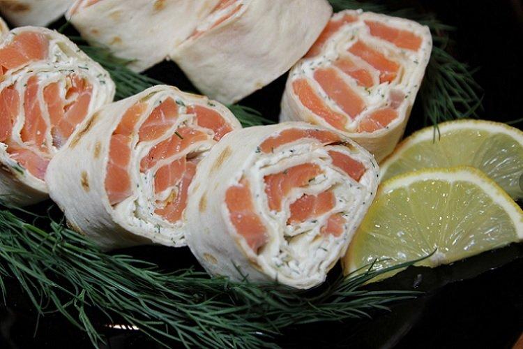 Rotfisch mit Frischkäse im Lavash