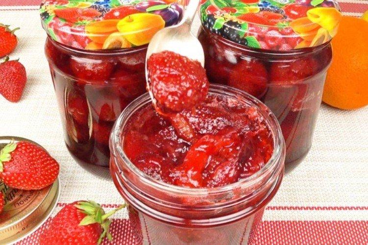 Mermelada de fresa y naranja