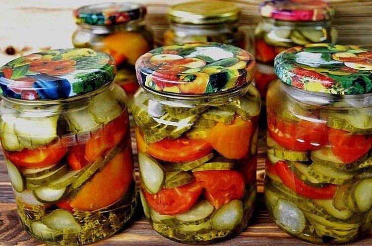Cucumber and Tomato Salad for Winter