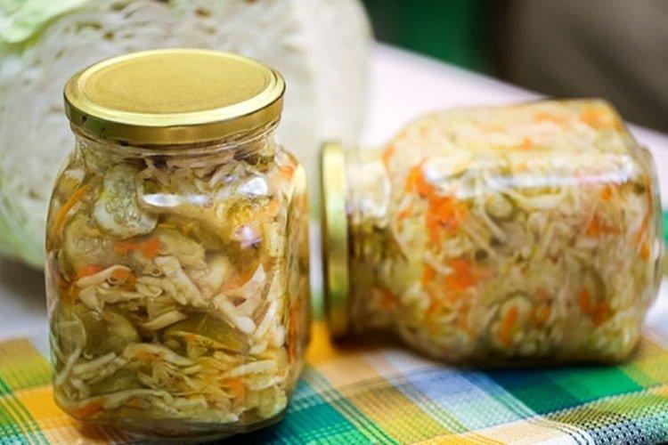 Cucumber and Cabbage Salad for Winter
