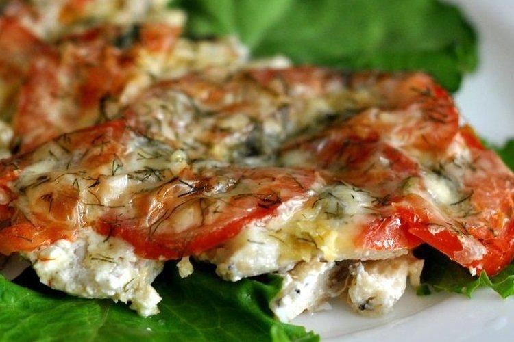 Steinbutt mit Käse und Tomaten aus dem Ofen