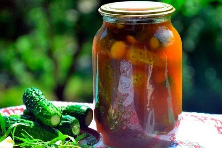 Cucumbers with Spicy Ketchup for Winter