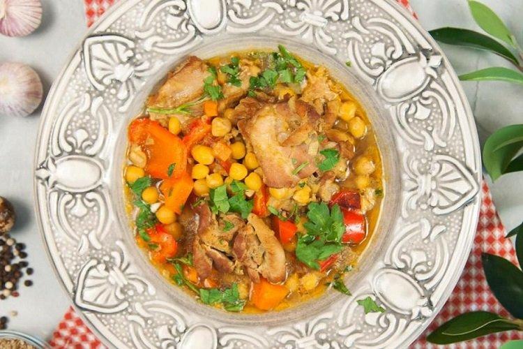 Braised Chicken with Chickpeas and Vegetables