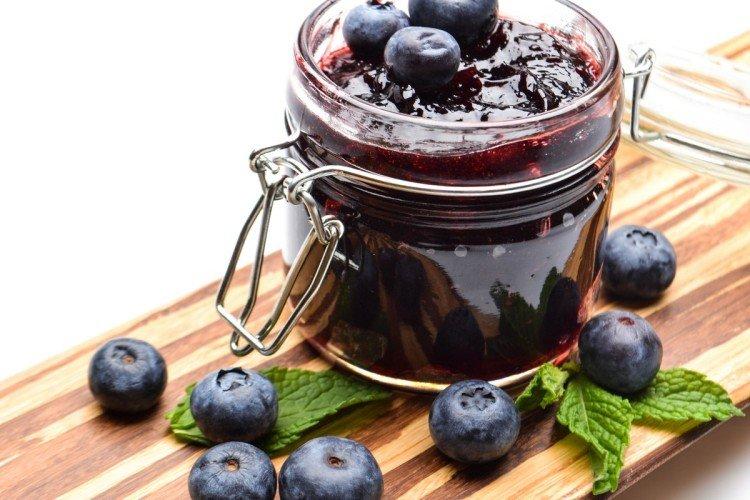 Mermelada de cereza con arándanos