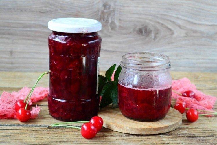 Mermelada de cereza con menta