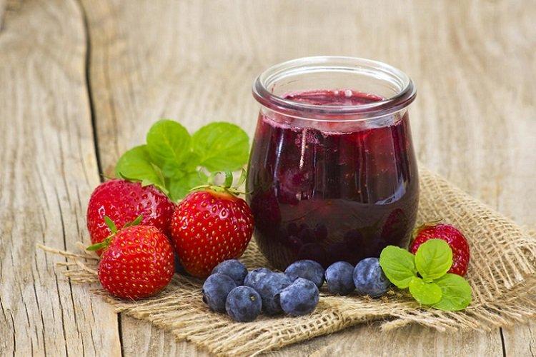 Strawberry Jam with Blueberries