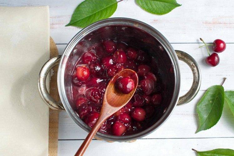 Cherries with Orange Zest in Their Own Juice