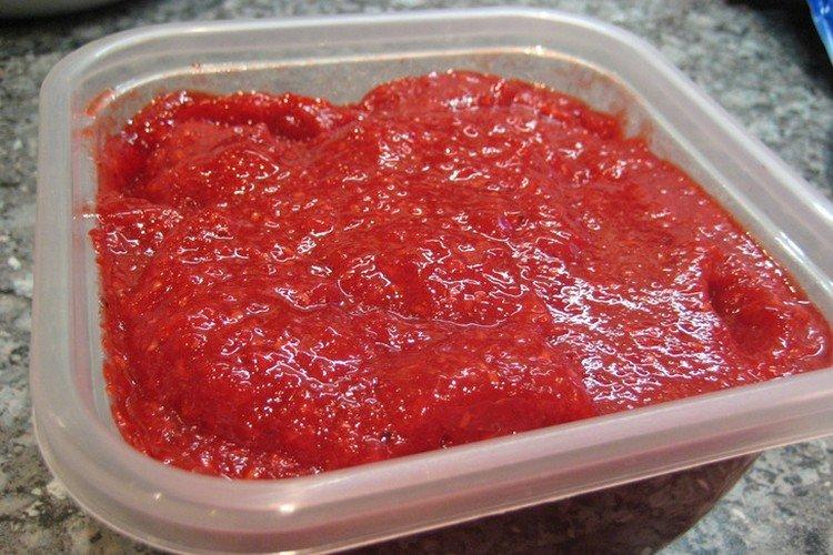 Fresas trituradas para el invierno