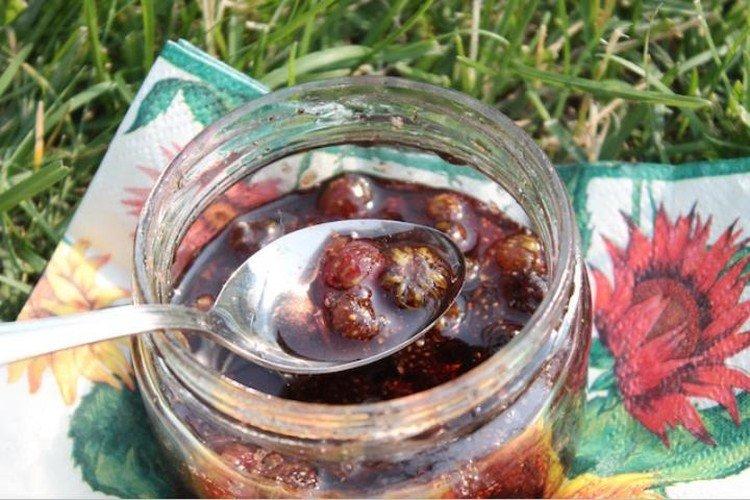 Mermelada de fresa silvestre con tallos