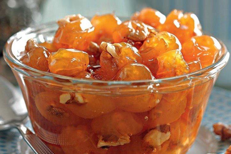 Mermelada de cereza blanca con nueces